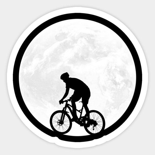 Cyclist Shadow in Full Moon Sticker by ChapDemo